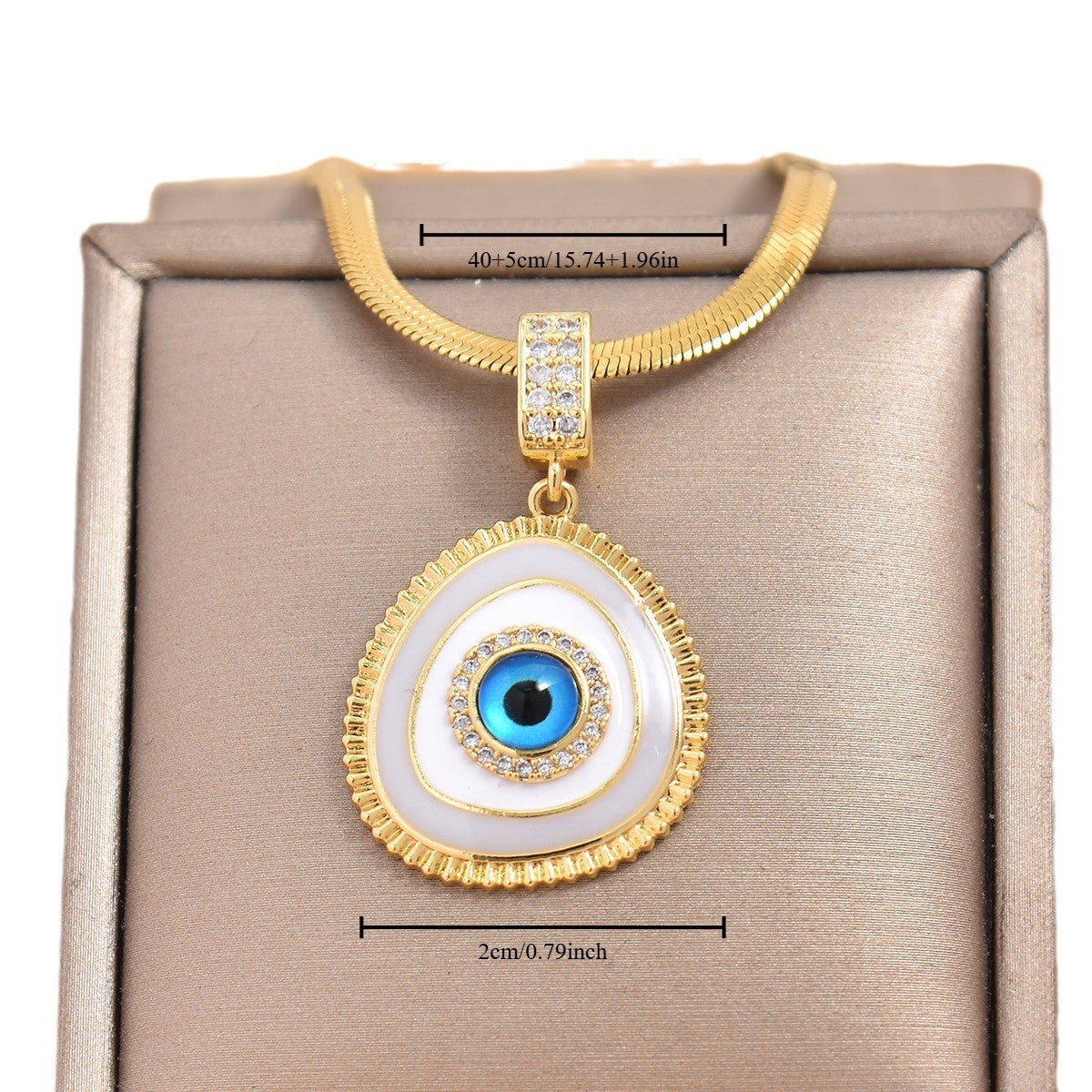 Micro Inlaid Zircon Blue Eye Temperament Entry Lux Niche Design Necklace