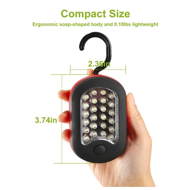 US Local Compact Work Light 27LEDs Hang Lights Portable Magnetic Flashlight With Hook For Camping Hiking Emergency