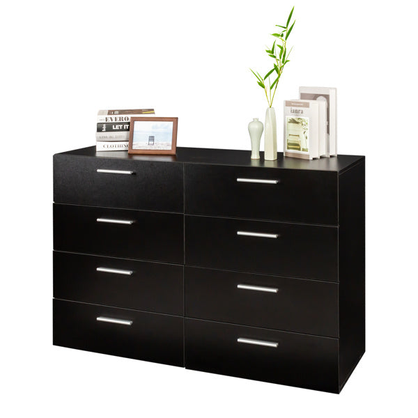 US Local Black Particleboard Eight Drawer Cabinet