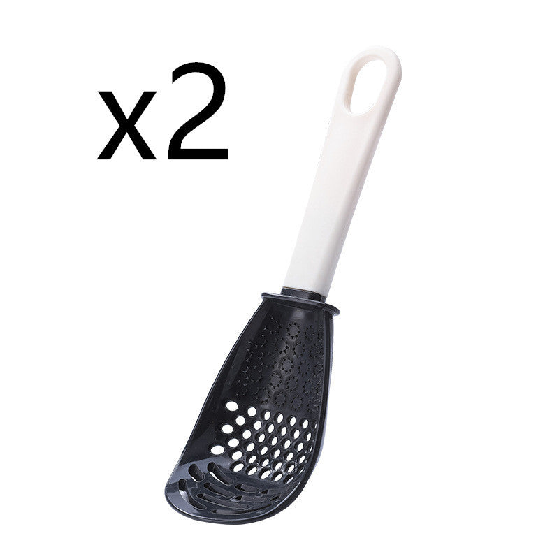 USA Local Multifunctional Slotted Spoon Grinding Cooking Spoon Mashed Auxiliary Food Ginger Garlic Spoon Press Potatoe Stir-frying Spatula Kitchen Gadget