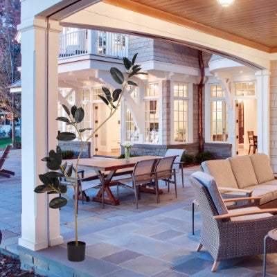 US Local Bonsai Tropical Plant Simulation Green Plant Artificial Leaf Pot Large Uv Artificial Plant Branch 210cm Disassembly 1pcs Set