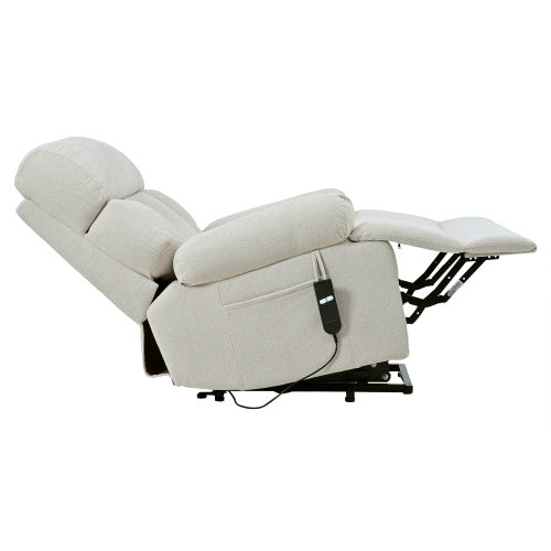 Oversized Power Lift Recliner Chair For Elderly, Electric Fabric Recliner Chair For Seniors, Home Theater Seating,Reclining Sofa Chair With Remote Control,Side Pocket ,Spacious Seat Light Gray