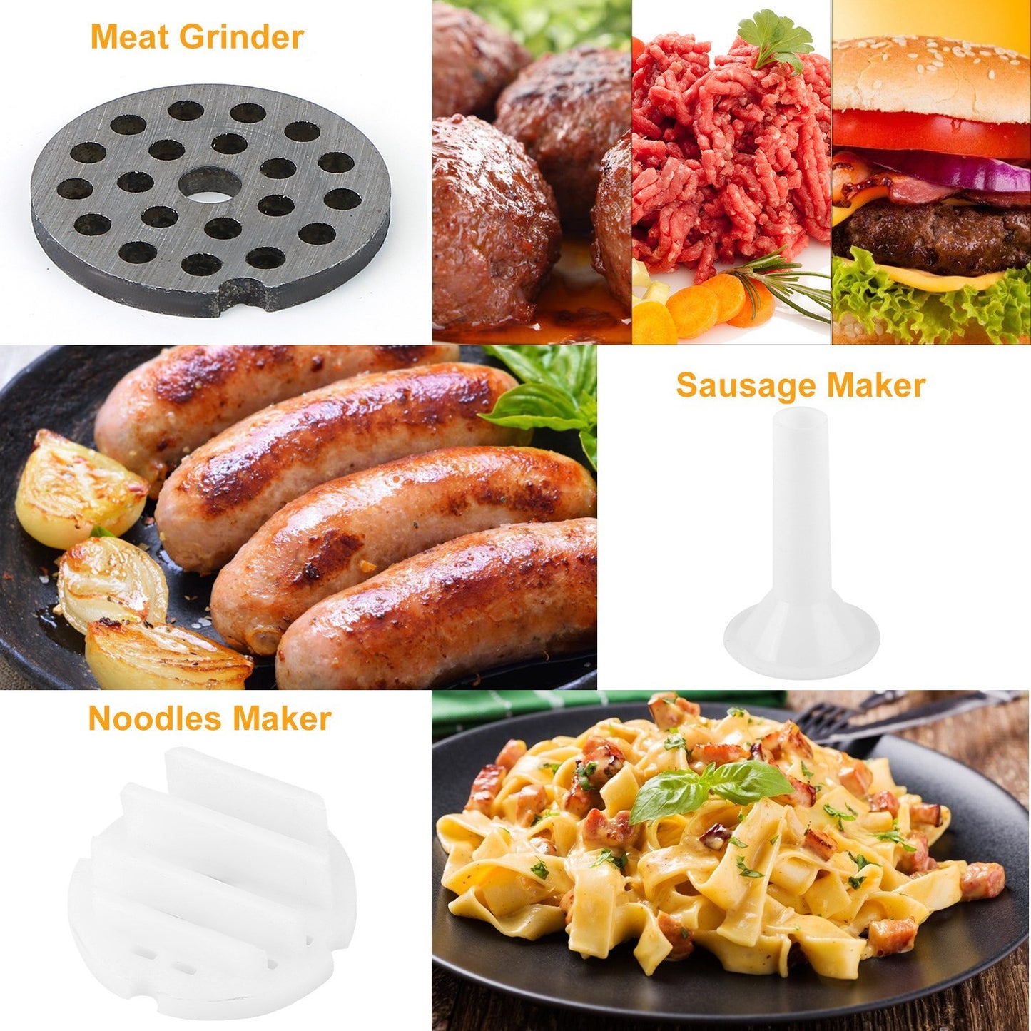 1Pc Manual Meat Grinder Heavy Duty Hand Operated Mincer Sausage Maker Machine Noodle Maker Kitchen Food Grinder For Pork Beef Pepper