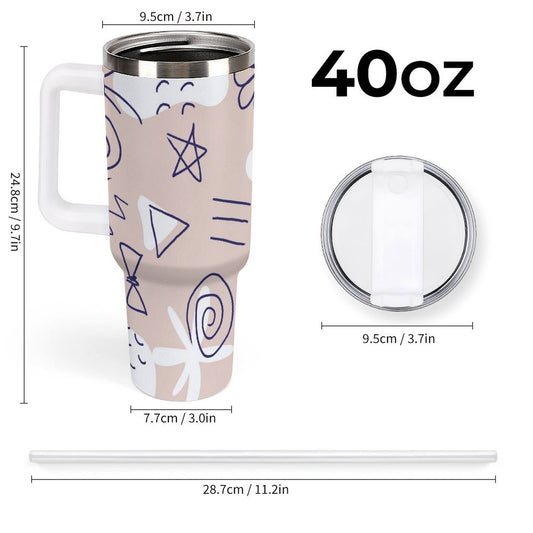 PHDT00529 POD US Local Tumbler 40oz Large Capacity Car Cup Graffiti, Abstract Geometry