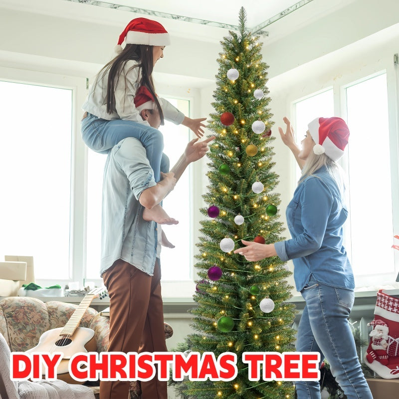 US Local PVC, Christmas Tree, Christmas Decorations, Green, With Lights