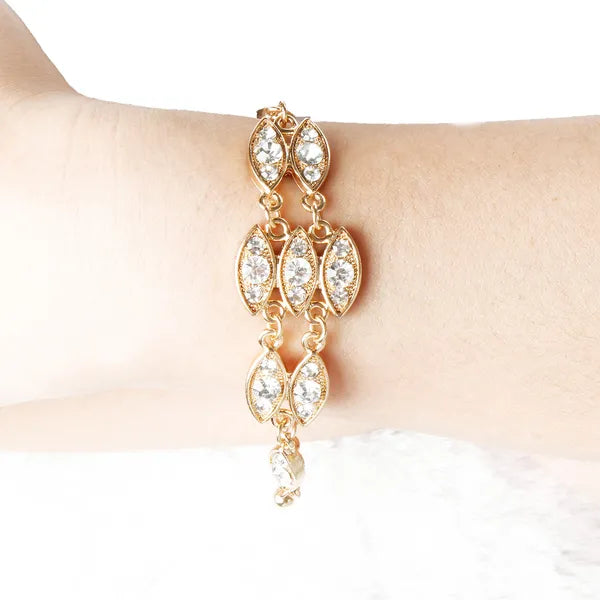 US Local Noble Burnished Gold Bling Rhinestone Bracelet