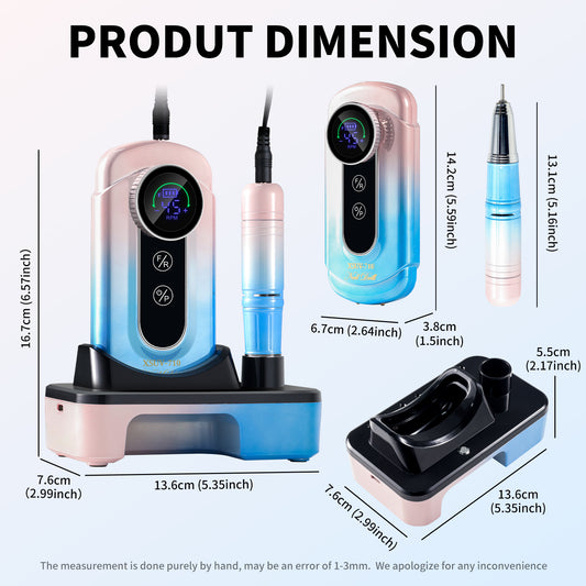 US Local Nail Drill, Portable Electric Nail File 45000RPM, Rechargeable Nail Drill Professional With Bits & Base, For Acrylic Gel Nails, E-File Machine, Manicure Polishing, For Salon Home