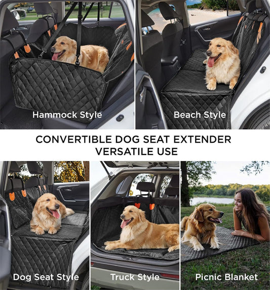 US Local Made4Pets Pet Dog Car Back Seat Cover Back Seat Extension Pad Can Bear 400 Pounds Waterproof And Non-slip Dog Car Hammock Eight-layer Hard Bottom With PE Foam Easy To Install And Clean