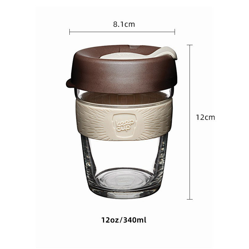 Coffee cup ins wind portable female water cup transparent glass