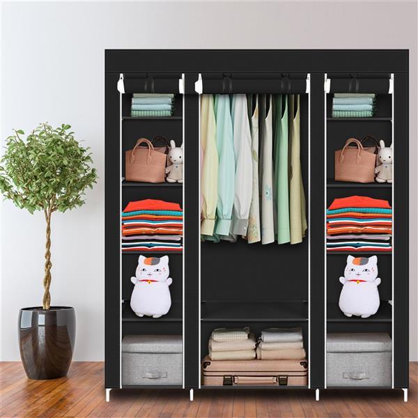 US Local Non Woven Wardrobe With 5 Layers And 12 Compartments