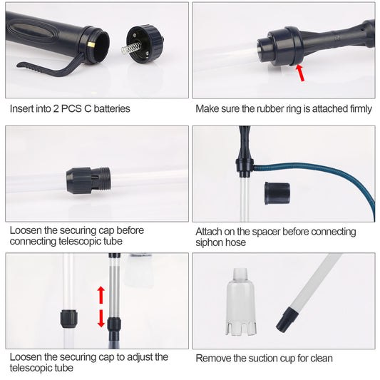 US Local Battery-Operated Aquarium Vacuum Gravel Cleaner