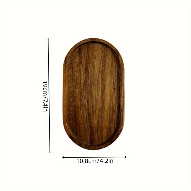 2pcs LDQ Elegant Wooden Serving Tray - Japanese Style, Space-saving Design, Perfect For Home Decor And Kitchen Accessories
