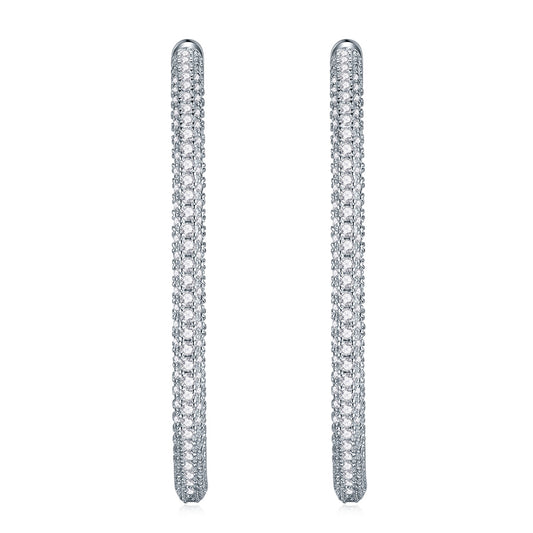 Light Coco Luxury Fashion Diamond Earrings Stud Set With Mosan Diamond Silver Ornaments