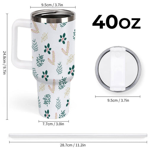 PHDT00296 POD US Local Tumbler 40 oz Large Capacity Car Cup Christmas Leaves