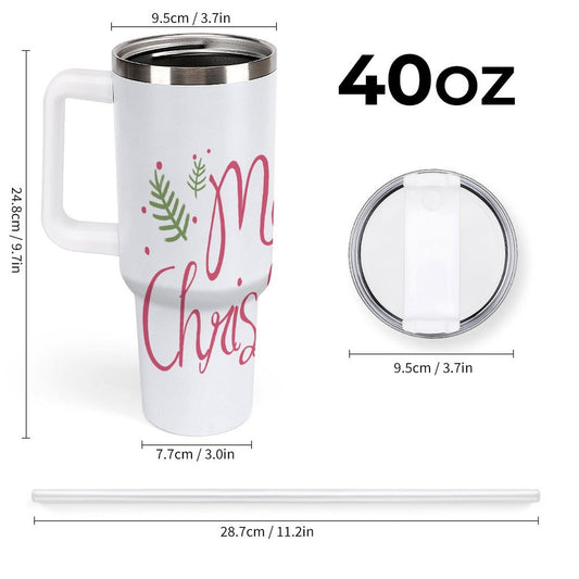 PHDT00297 POD US Local Tumbler 40 oz Large Capacity Car Cup Christmas Letters Pink