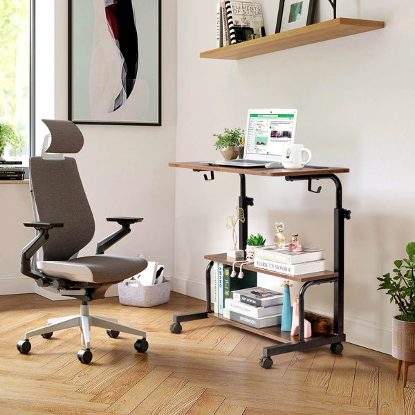 US Local Retro Brown Adjustable Computer Desk