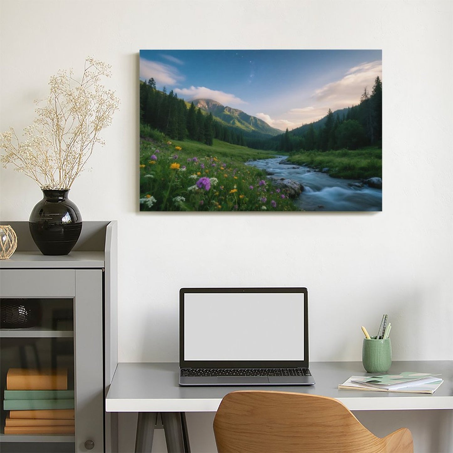 Decorative Interior Frame Painting Mountain-river-starry-summer-8