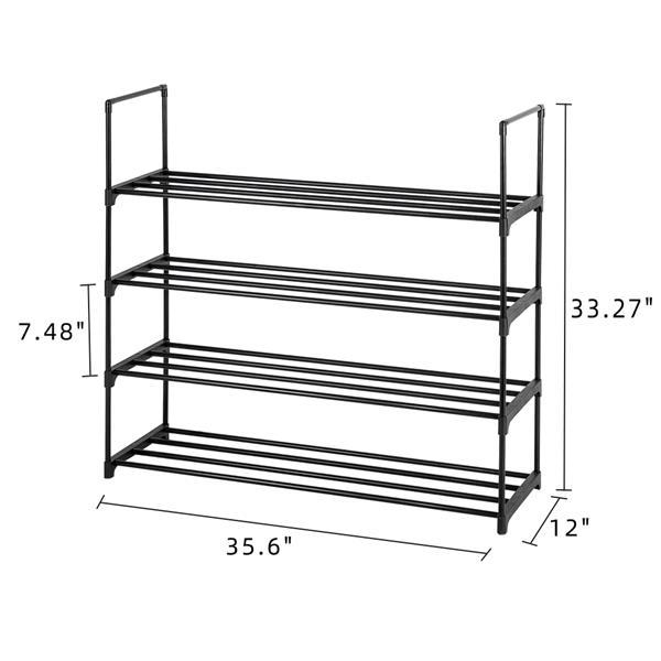 US Local 13 Tubes One Out Four Styles 8-layer Shoe Rack Black