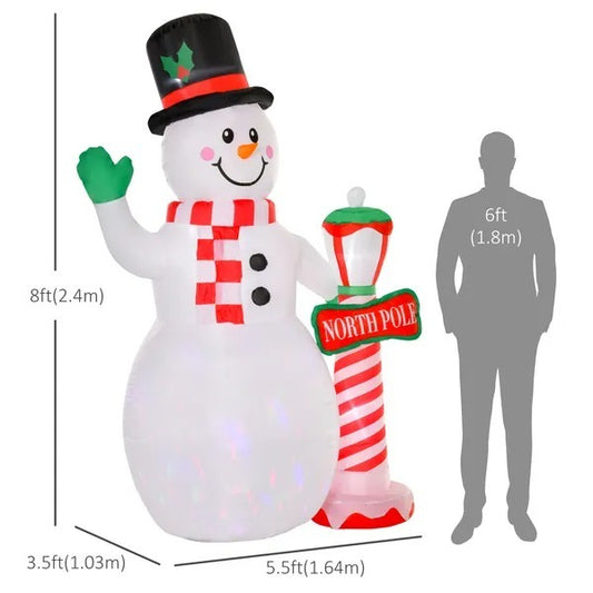 CA Local 7.9 ft Christmas Inflatable Snowman Decoration Airblown Lighted For Home Indoor Outdoor Garden Lawn Decoration Party Prop