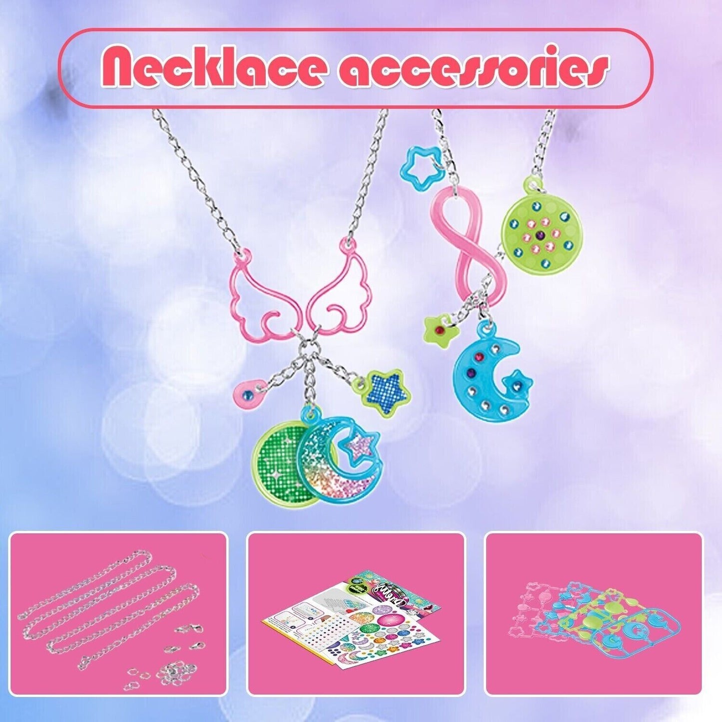 US Local DIY Craft Kit, Jewelry Design, Necklace, Bead Toy, Kids Toy, Girl
