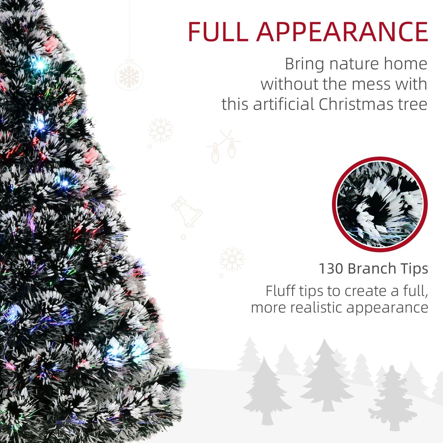 CA Local 4 ft Pre-Lit LED Optical Fiber Christmas Tree Artificial Seasonal Decor