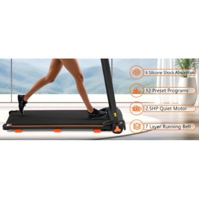 US Local NEW Treadmills For Home, 2.5HP Quiet Folding Treadmill With Heart Rate Sensor, 300lbs Weight Capacity, 7.5MPH, Incline Treadmill With USB Charge Station Bluetooth Speaker, 6 Shock-Absorbing