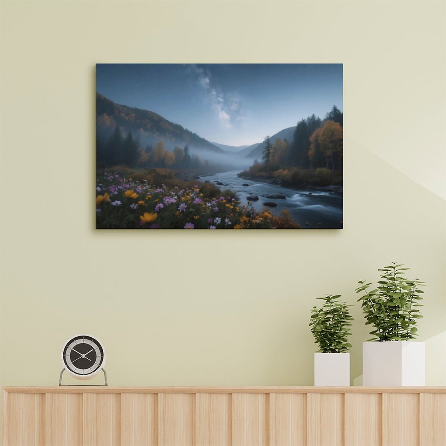 Decorative Interior Frame Painting Mountain-river-starry-autumn-3