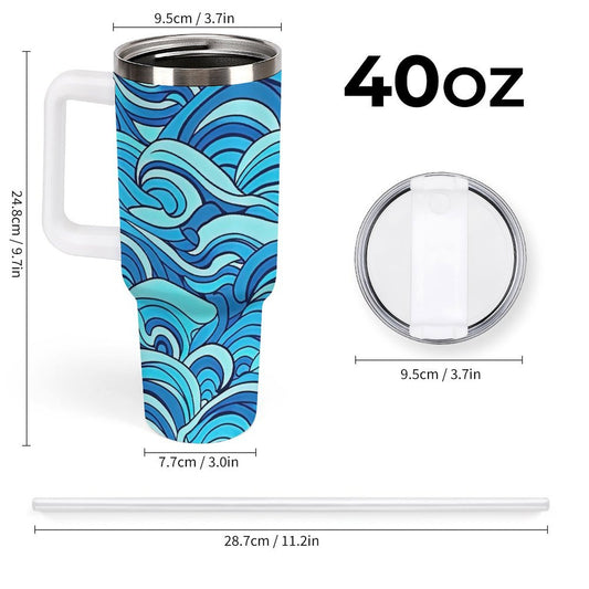 PHDT00476 POD US Local Tumbler 40 oz Large Capacity Car Cup Waves, Texture