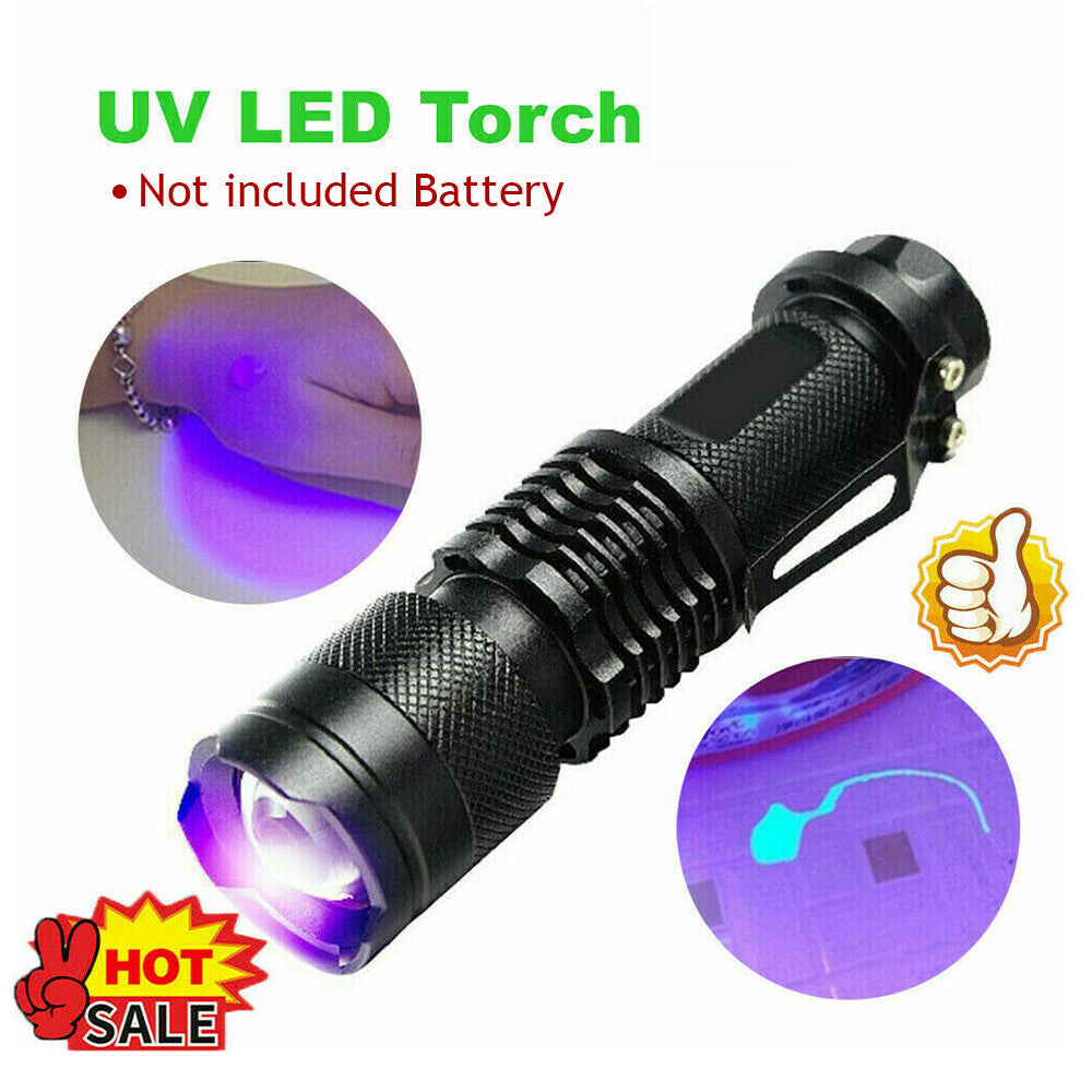 US Local UV Ultra Violet Flashlight Handheld Blacklight Small Flashlight 395nm Mini Light Inspection Lamp Pen Torch Detector For Dog Pet Urine Stains, Bed Bugs And Scorpions