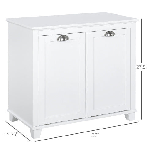 US Local HOMCOM Tilt-Out Laundry Sorter Bathroom Cabinet, White