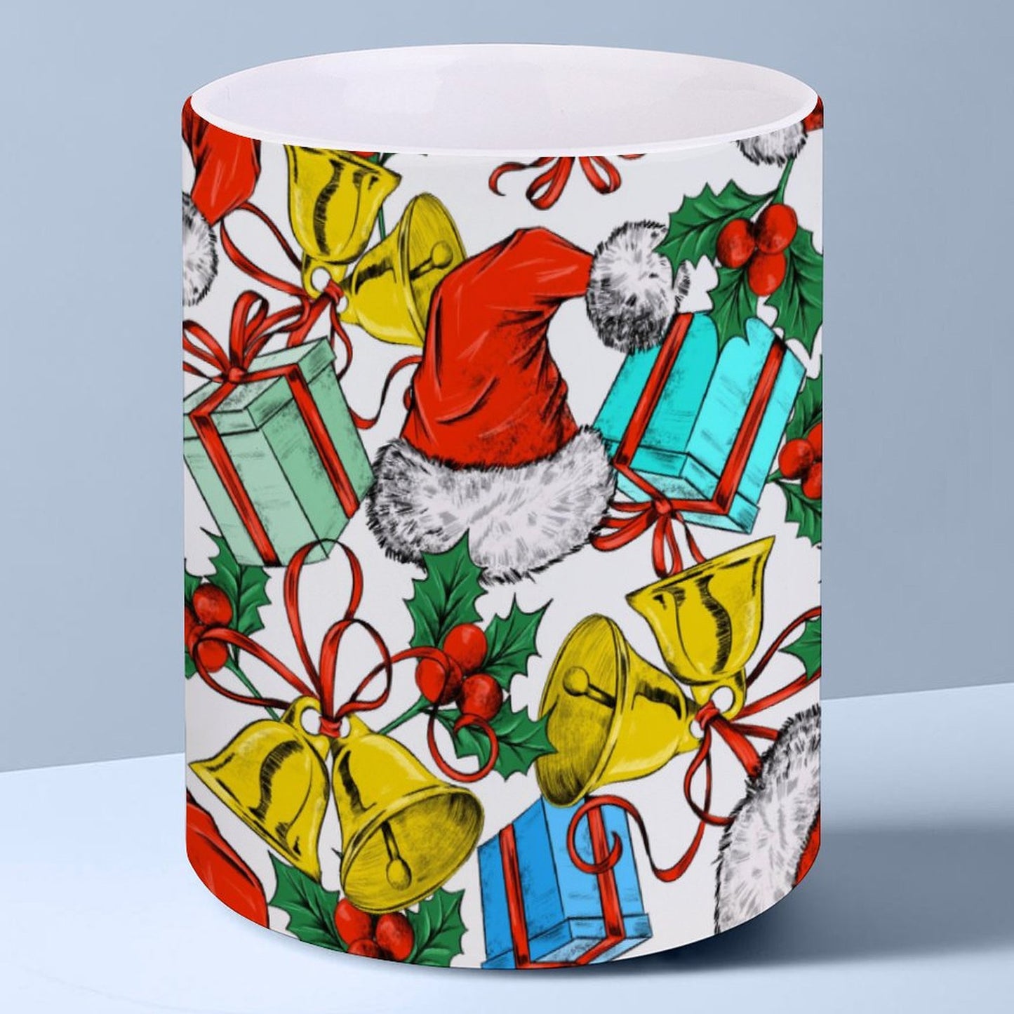 POD US Local White mug with full print, Christmas Hats, Bells, Gifts 0004