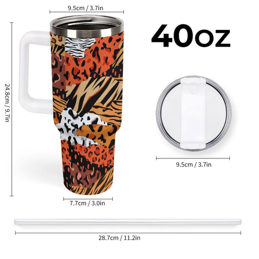 PHDT00184 POD US Local Tumbler 40 oz Large Capacity Car Cup Leopard