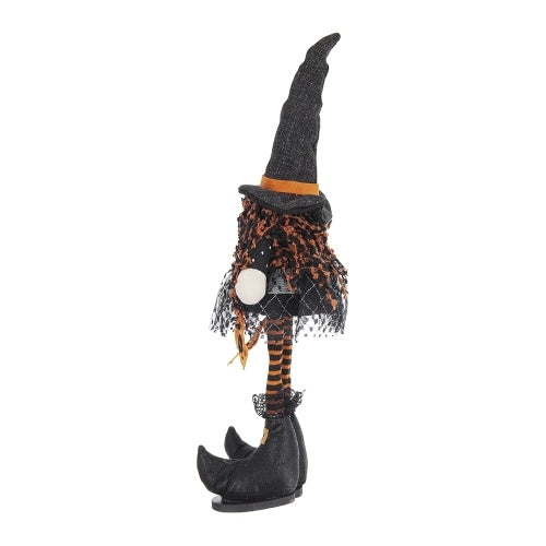 8.3x5x24 Fabric Standing Gnome W Orange Banner Spring Body, For Halloween Decor