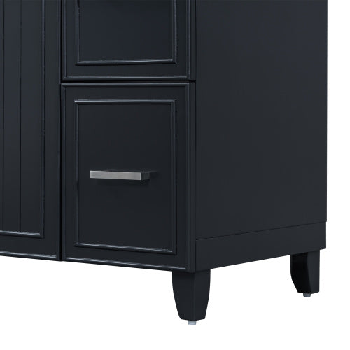 US Local 36 Bathroom Vanity Cabinet With Sink Top Combo Set , Black ,Single Sink,Shaker Cabinet With Soft Closing Door And 3 Drawers