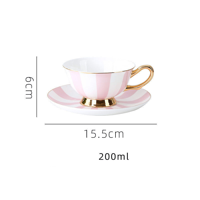 Bone China Coffee Cup Afternoon Tea Red Tea Cup Saucer Glass Water Stove Base