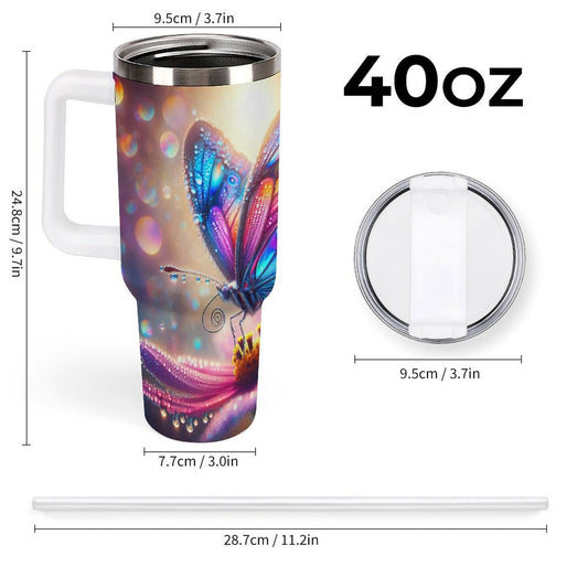 PHDT00530 POD US Local Tumbler 40oz Large Capacity Car Cup Big Butterfly, Color