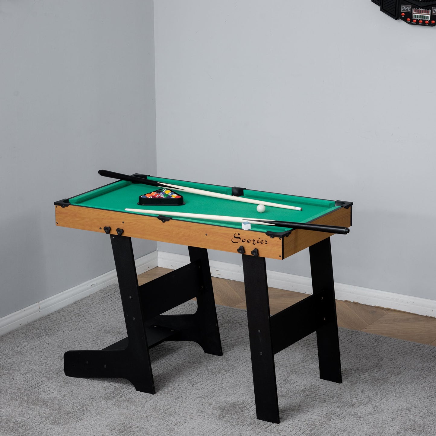 US Local 55" Portable Folding Billiards Table Game Pool Table for Whole Family Number Use With Cues