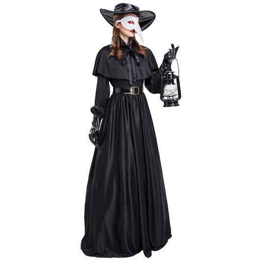 US Local Halloween Medieval Steam Punk Plague Doctor Costume Beak Crow Long Mouth Mask