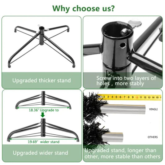 US Local 6ft 1600 Branches PVC Christmas Tree Black