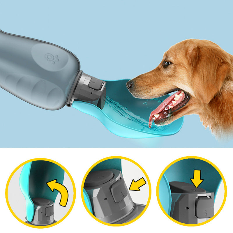 USA Local 800ml Dogs Water Bottle Portable High Capacity Leakproof Pet Foldable Drinking Bowl Golden Retriever Outdoor Walking Supplies Pet Products