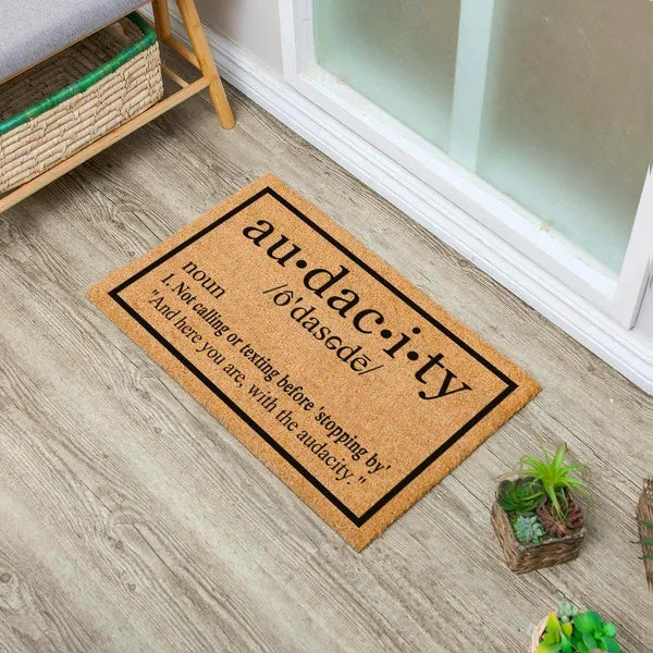 US Local Heavy Duty Natural Coir Welcome Doormat For Front Porch Entryway, Non-Slip Durable Outdoor Mat With Funny Housewarming Gift Design, 23.6x15.7inch 60x40cm