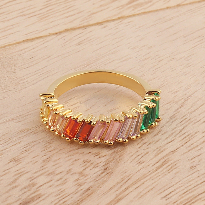 Irregular Rainbow Color Ring Female