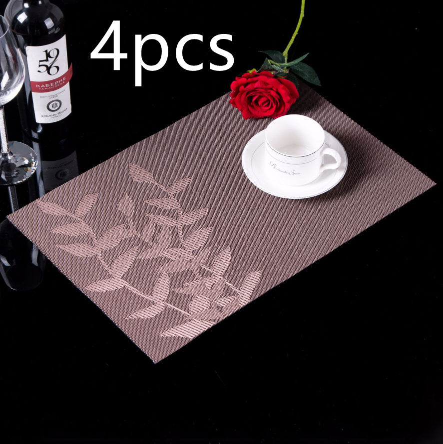 PVC Western-style Placemat Water Plants Leaves Insulation Placemat