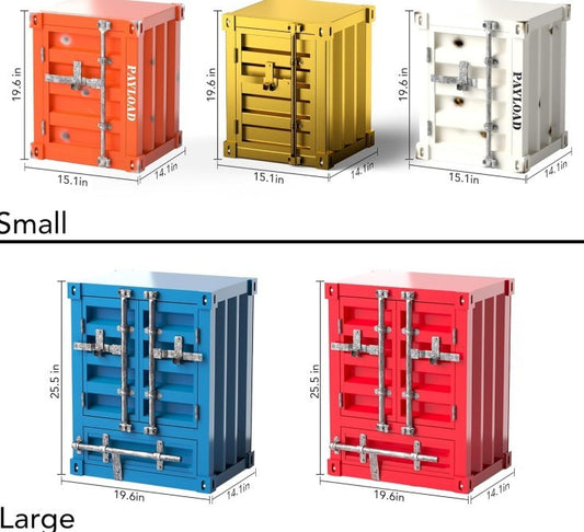 US Local Industrial Style Shipping Container Storage Cabinet Side Table End Table