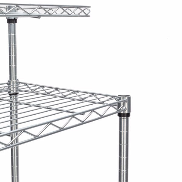 4-layer Powder Coated Wheeled Microwave Oven Rack, Stainless Steel
