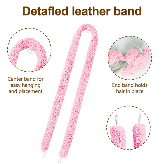 US Local Satin Heat-free Curling Rollers, Lazy Natural Soft Wave DIY Heat-free Curls, Suitable For Overnight Use Before Sleep, Suitable For All Hair Types - Pink