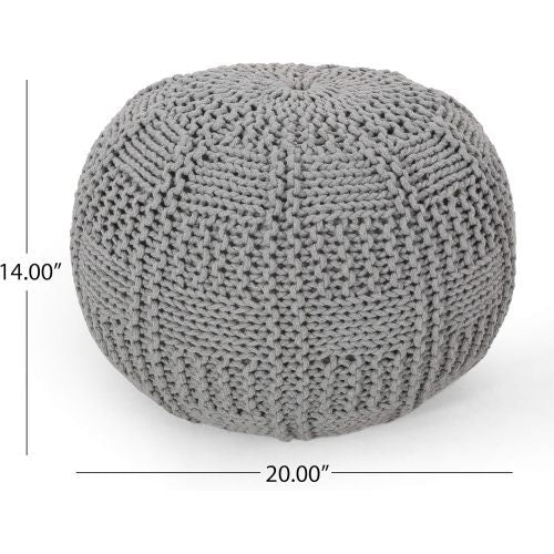 US Local Yuny Knitted Cotton 20 X 20 Round Pouf