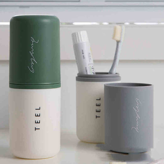 Plastic Portable Toothbrush Box Travel Toothbrush Cup Set