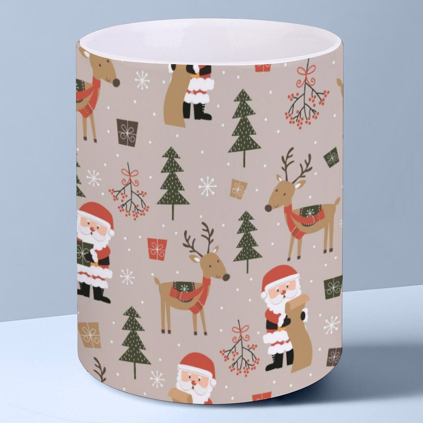 POD US Local White mug with full print, Brown, Christmas, Santa Claus 0019