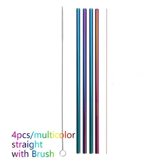 US Local Colourful Reusable Stainless Steel Straws